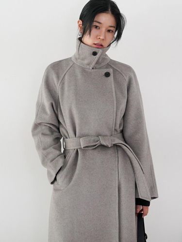 Soft Cashmere Double Wrap Balmacaan Coat_3 Colors - DRAWFIT WOMEN - Modalova