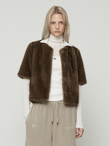 FAUX FUR Short-sleeved jacket [brown] - Current - Modalova