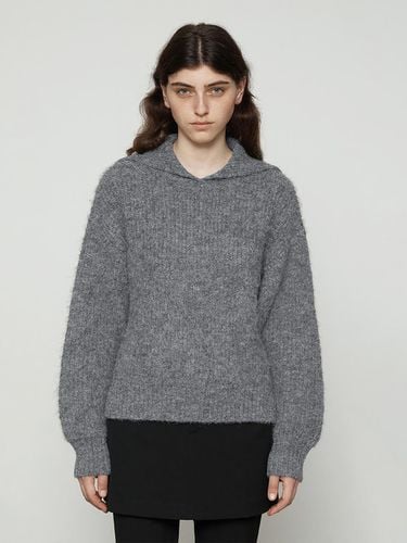 Sailor Collar Hairy Knit Top [] - Current - Modalova