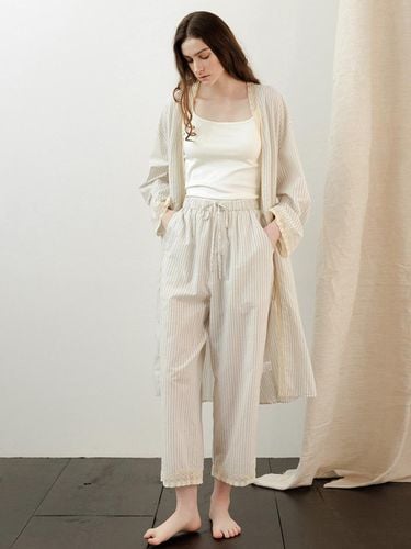 Mirage Stripe Robe Pajamas Set - KOZNOK - Modalova