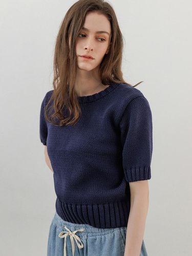 Hoto Crop Short-Sleeved Knit T-shirt - KOZNOK - Modalova