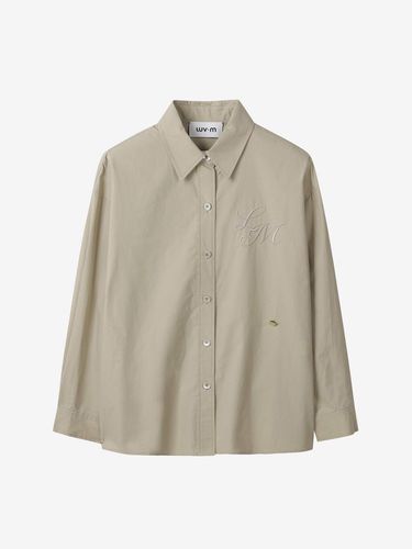 LOGO COTTON SHIRT_BEIGE - LUV.M - Modalova