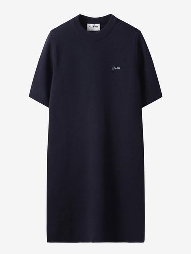 WOOL KNIT DRESS_NAVY - LUV.M - Modalova