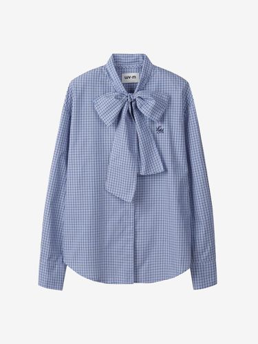 COTTON TIE SHIRT_CHECKED FABRIC - LUV.M - Modalova