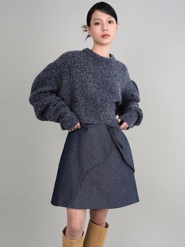 BLISS Knit Top - Navy Granite Boucle - GAYEON LEE - Modalova