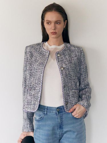 Es Solegia Collarless Glitter Tweed Jacket - ’S SOLEZIA - Modalova