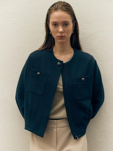 Es Solezia Collarless Zip-Up Blouson jacket - ’S SOLEZIA - Modalova