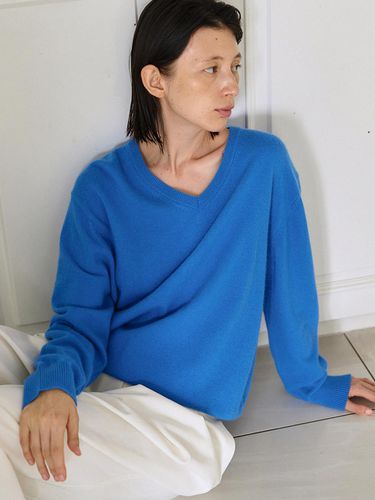 V Neck Pull Over Knit_Blue - RRACE - Modalova