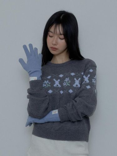 FINGER HOLE KNIT GLOVES () - margarin fingers - Modalova