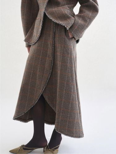 GIGI Wool Skirt - Brown Check - GAYEON LEE - Modalova