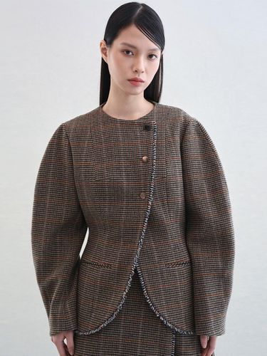 GIGI Wool Jacket - Brown Check - GAYEON LEE - Modalova