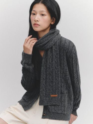 Cashmere Cable muffler set Cardigan (MAEDKC02MCH) - marieclaire - Modalova