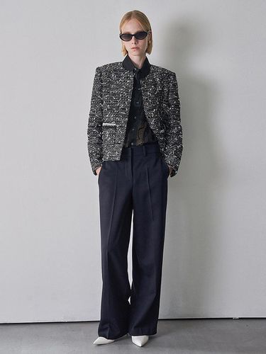 TISSAGE TWEED JACKET (Black) - pelote - Modalova