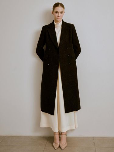 Everly / Tweed Double Long Jacket (2color) - S BLANC - Modalova