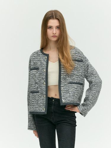 Denim coloring tweed jacket (2 COLOR) - E.B.M (Edition by Michaa) - Modalova