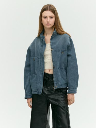 High-neck denim outer jacket - E.B.M (Edition by Michaa) - Modalova