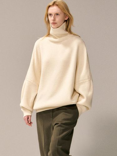 Oversized drop shoulder wool turtleneck sweater (c - RIDIFI - Modalova