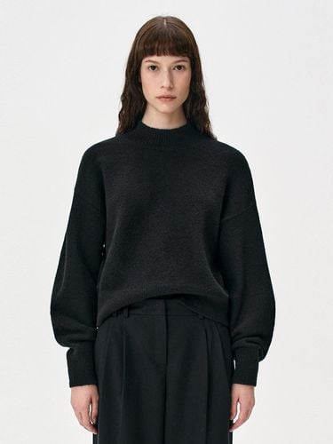 Wool Blend Semi-Oversized Turtleneck Sweater [Black] - RIDIFI - Modalova