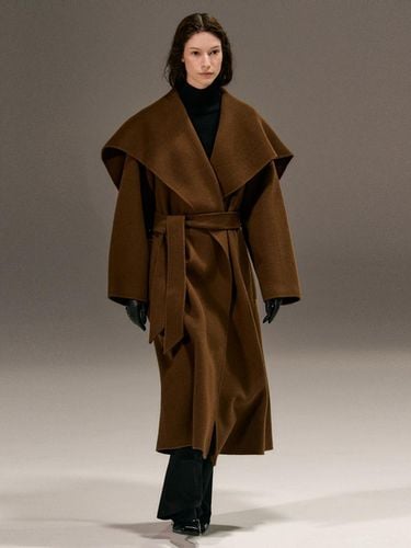 Draped Wool Handcrafted Coat [Brown] - RIDIFI - Modalova