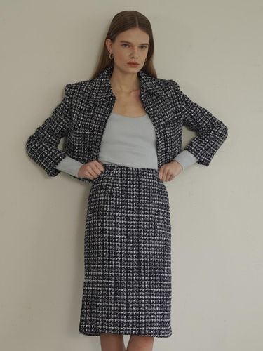 Tweed Midi Skirt - pelote - Modalova