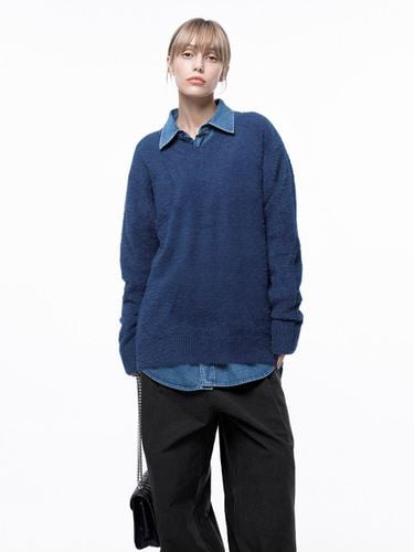 Soft Mohair V - neck Knit - Blue - Chance’s noi for Women - Modalova