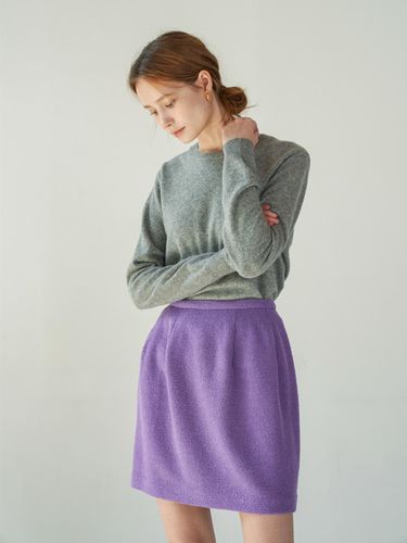 Boucle volume skirt (Purple) - lecelona - Modalova