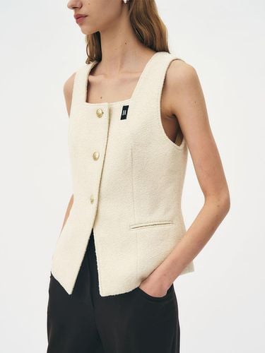 Single square wool boucle tweed vest - Et demain - Modalova