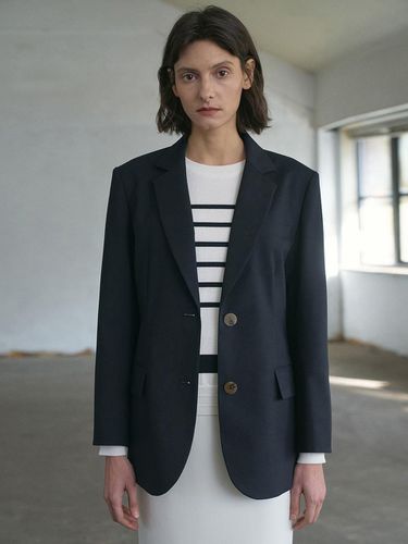 Wool blazer jacket - Navy - Lamerei - Modalova