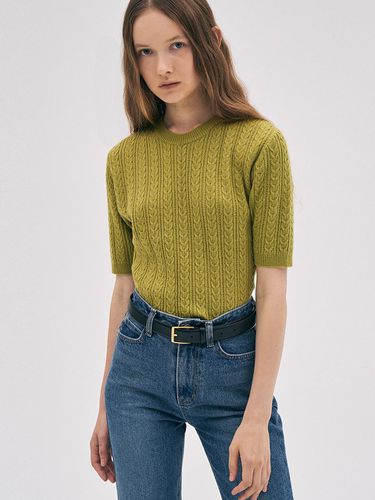 Wool Cable Knit Top [LMBBAUKN135] - Lamerei - Modalova