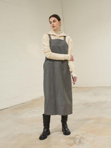 Wool Overall Dress (Gray) - lecelona - Modalova