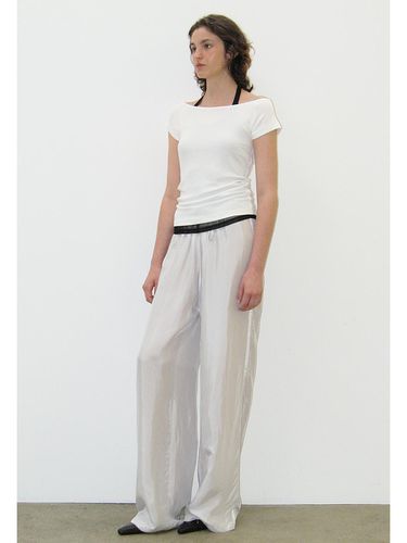 LINE WIDE LEG PANTS, PALE GRAY - CACELE - Modalova