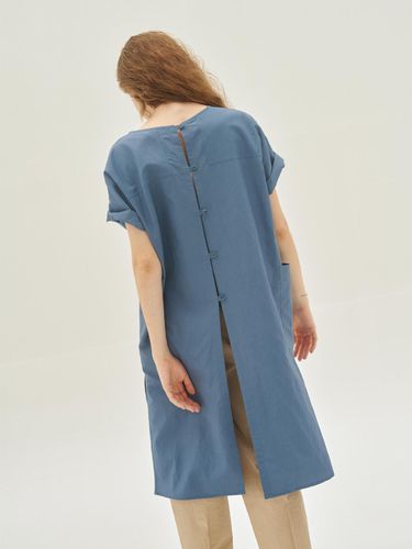 Modern back open dress (blue) - lecelona - Modalova