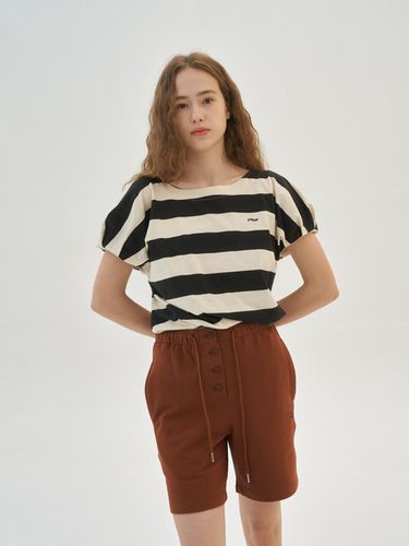 Stripe balloon t-shirt (black) - lecelona - Modalova