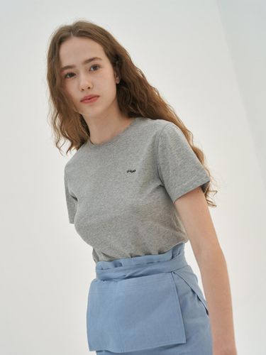 The minimal logo t-shirt (gray) - lecelona - Modalova