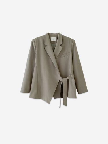 WOOL TIE JACKET - KHAKI - LA KOSMO - Modalova