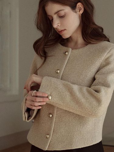 Snow boucle tweed jacket (Beige) - charmeeze - Modalova