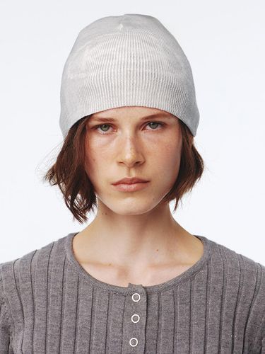 Print Knit Beanie UNISEX Grey - Kijun - Modalova