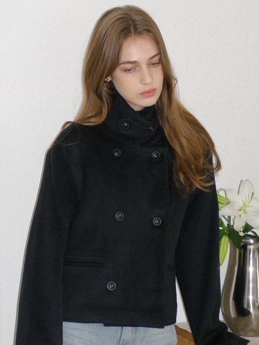 River High Neck Double button Wool Jacket (2 color - LETTER FROM MOON - Modalova