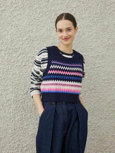 LILLE KNIT VEST_NAVY - diaalto - Modalova