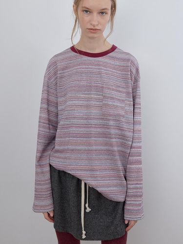 STRIPE CREW NECK LONG SLEEVE TOP - CACELE - Modalova