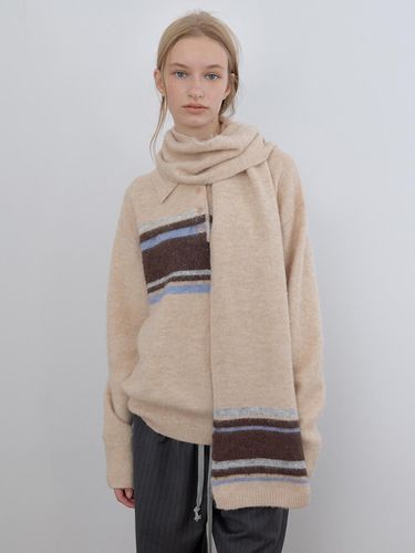 MULTI STRIPE MUFFLER, SALMON BEIGE - CACELE - Modalova