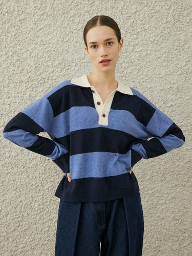 LORRAINE POLO KNIT PULLOVER_ NAVY - diaalto - Modalova