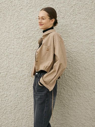 MONGE PLAID STRING SHIRT_BEIGE - diaalto - Modalova