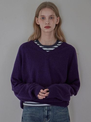 PONDS V NECK KNIT TOP_PURPLE - HAINT - Modalova