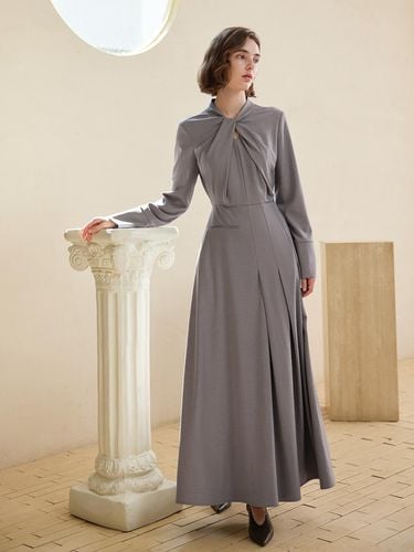 YY_Gray tuck detail long dress - yyiam - Modalova