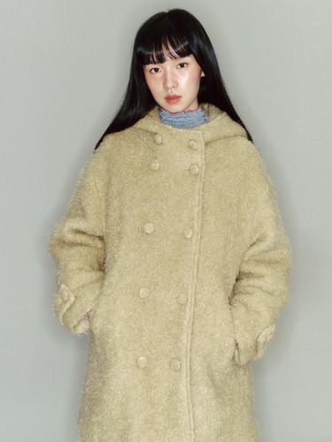 Boucle Hooded Coat - GANISONG - Modalova