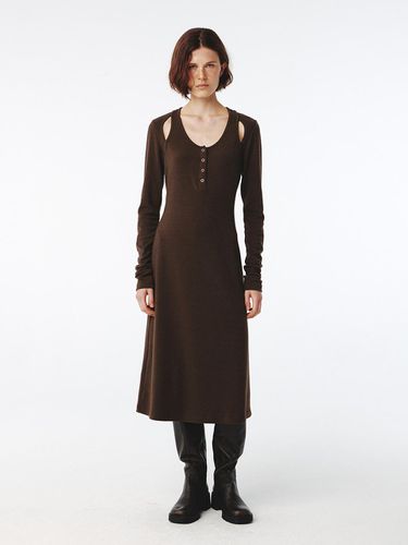 Raglan Cut Jersey Dress - Brown - Kijun - Modalova