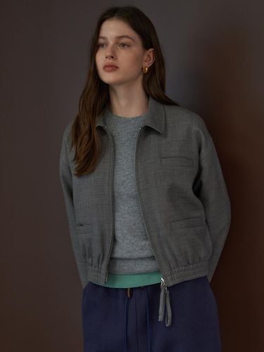 Wool short Blouson (gray) - lecelona - Modalova