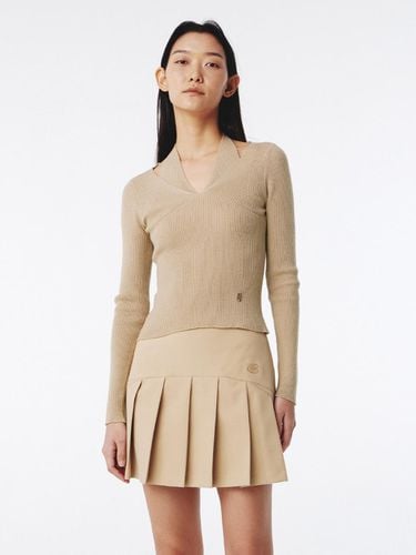 Layered Halter Knit Top - Beige - Kijun - Modalova