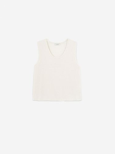 WOOL SLEEVELESS TOP -LIGHT BEIGE - LA KOSMO - Modalova